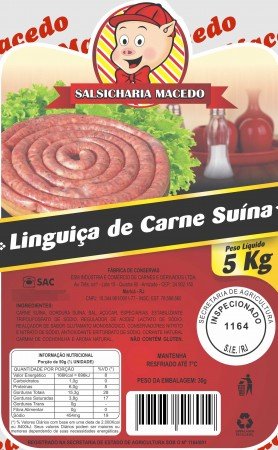 LINGUIÇA MACEDO PURA DE PORCO - EXCELENTE QUALIDADE