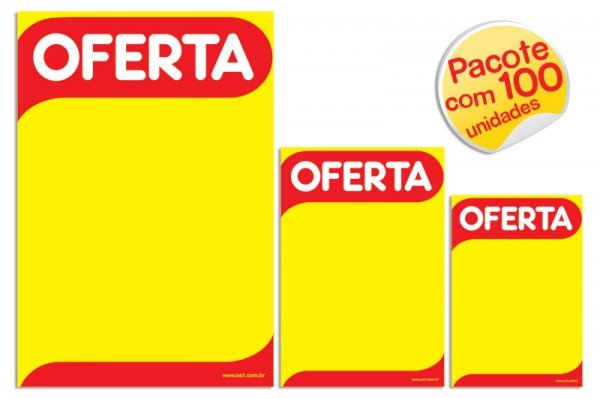 Cartaz oferta amarelo papel A5 14,85x10,5 Cm - (pacote com 100 folhas)